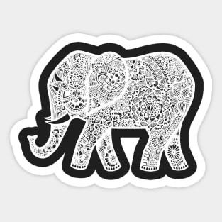 White zentangle elephant Sticker